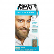 Just for Men, Mustache & Beard, гель для окрашивания усов и бороды с кисточкой в комплекте, оттенок блонд M-10/15, 2 шт. по 14 г