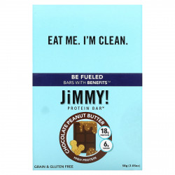 JiMMY!, Be Fueled Bars With Benefits, шоколадно-арахисовая паста, 12 протеиновых батончиков, 58 г (2,05)