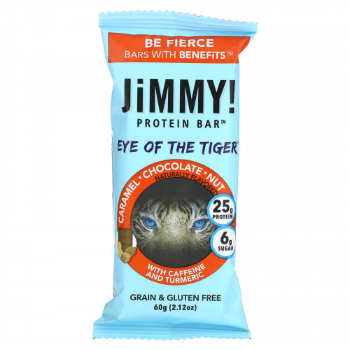 JiMMY!, Be Fierce Bars With Benefits, карамель, шоколад и орех, 12 протеиновых батончиков, 60 г (2,12 унции)