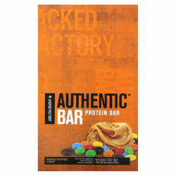 Jacked Factory, Authentic Bar, протеиновый батончик, конфеты с арахисовой пастой, 12 батончиков по 60 г (2,12 унции)