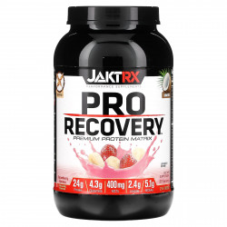 JAKTRX, Pro Recovery, протеиновая матрица премиального качества, клубника и банан, 908 г (2 фунта)