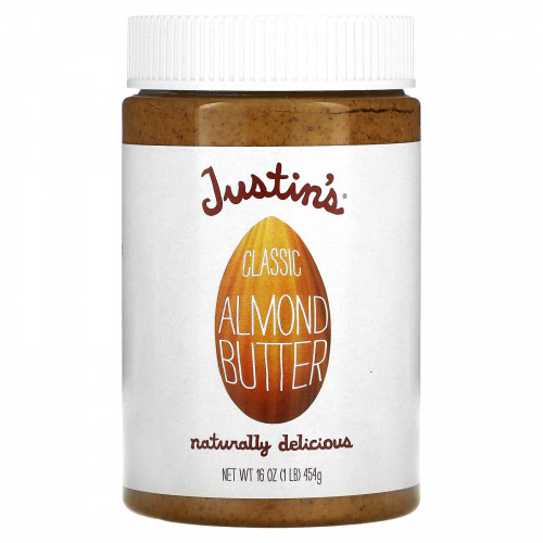 Justin's Nut Butter, Классическое миндальное масло, 454 г (16 унций)