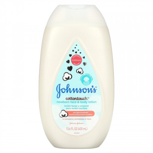 Johnson's Baby, Cottontouch, лосьон для лица и тела для новорожденных, 400 мл (13,6 жидк. Унции)