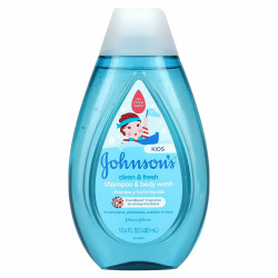 Johnson's Baby, Для детей, серия «Чистота и свежесть», шампунь и средство для купания, 400 мл