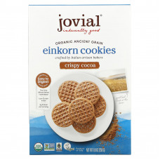Jovial, Органическое печенье из пшеницы-однозернянки, хрустящее, с какао, 8,8 унций (250 г)