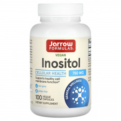 Jarrow Formulas, Веганский инозитол, 750 мг, 100 растительных капсул