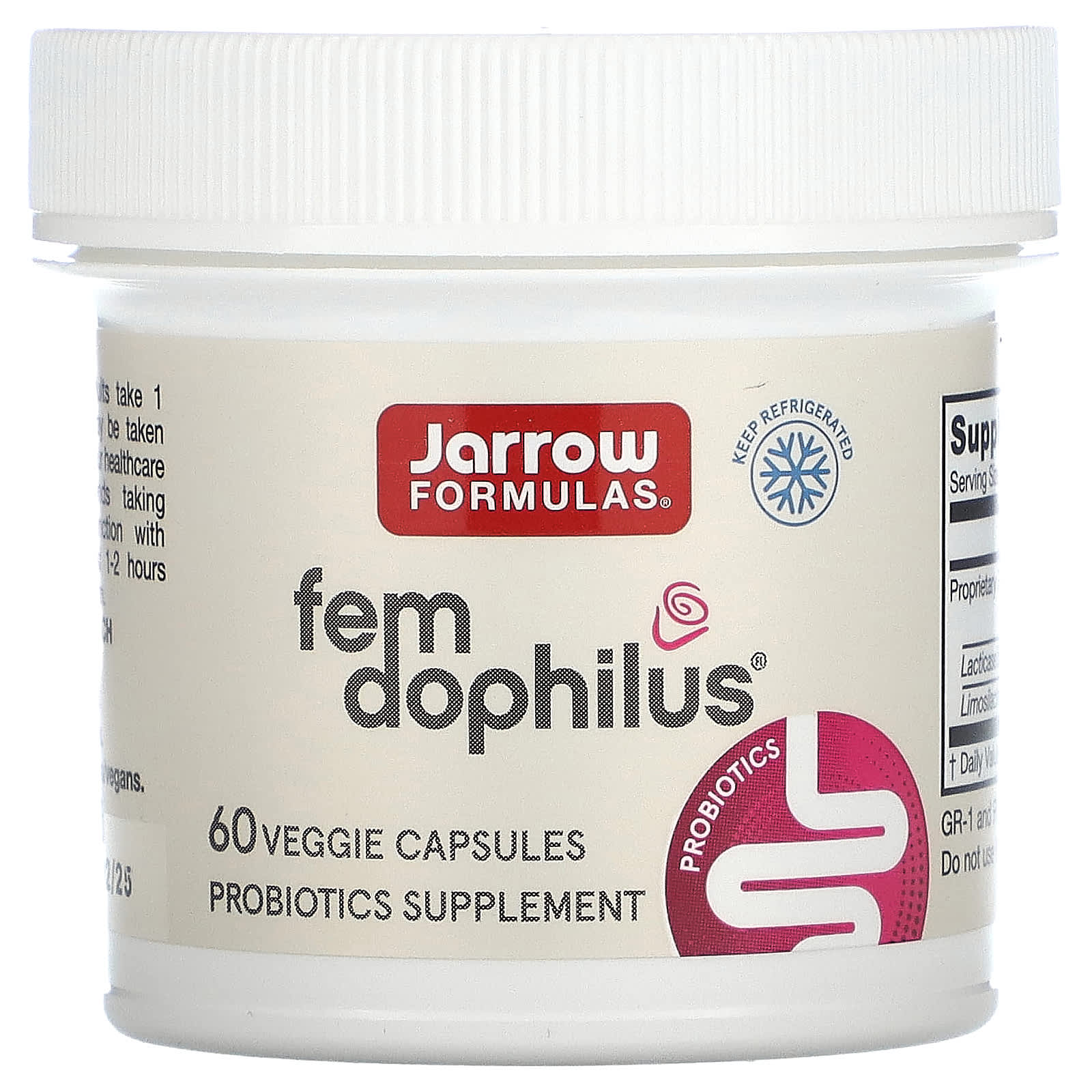 Jarrow Formulas, Fem Dophilus, 5 млрд КОЕ, 60 растительных капсул