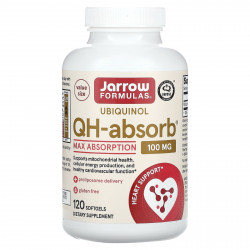 Jarrow Formulas, QH-Absorb, убихинол, максимальное усвоение, 100 мг, 120 капсул