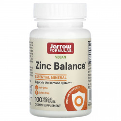 Jarrow Formulas, Vegan Zinc Balance, 100 растительных капсул