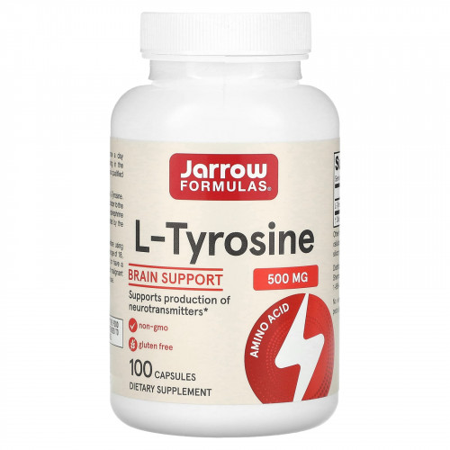 Jarrow Formulas, L-тирозин, 500 мг, 100 капсул