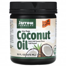 Jarrow Formulas, органическое кокосовое масло холодного отжима, отжатое шнековым прессом, 473 мл (16 жидк. унций)