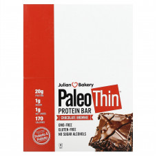 Julian Bakery, Paleo Thin Protein Bar, шоколадный брауни, 12 батончиков, 62 г (2,19 унции)