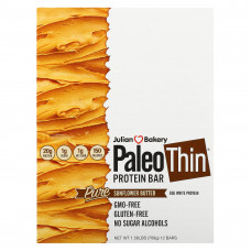 Julian Bakery, Paleo Thin Protein Bar, чистое подсолнечное масло, 12 батончиков, 59 г (2,08 унции)