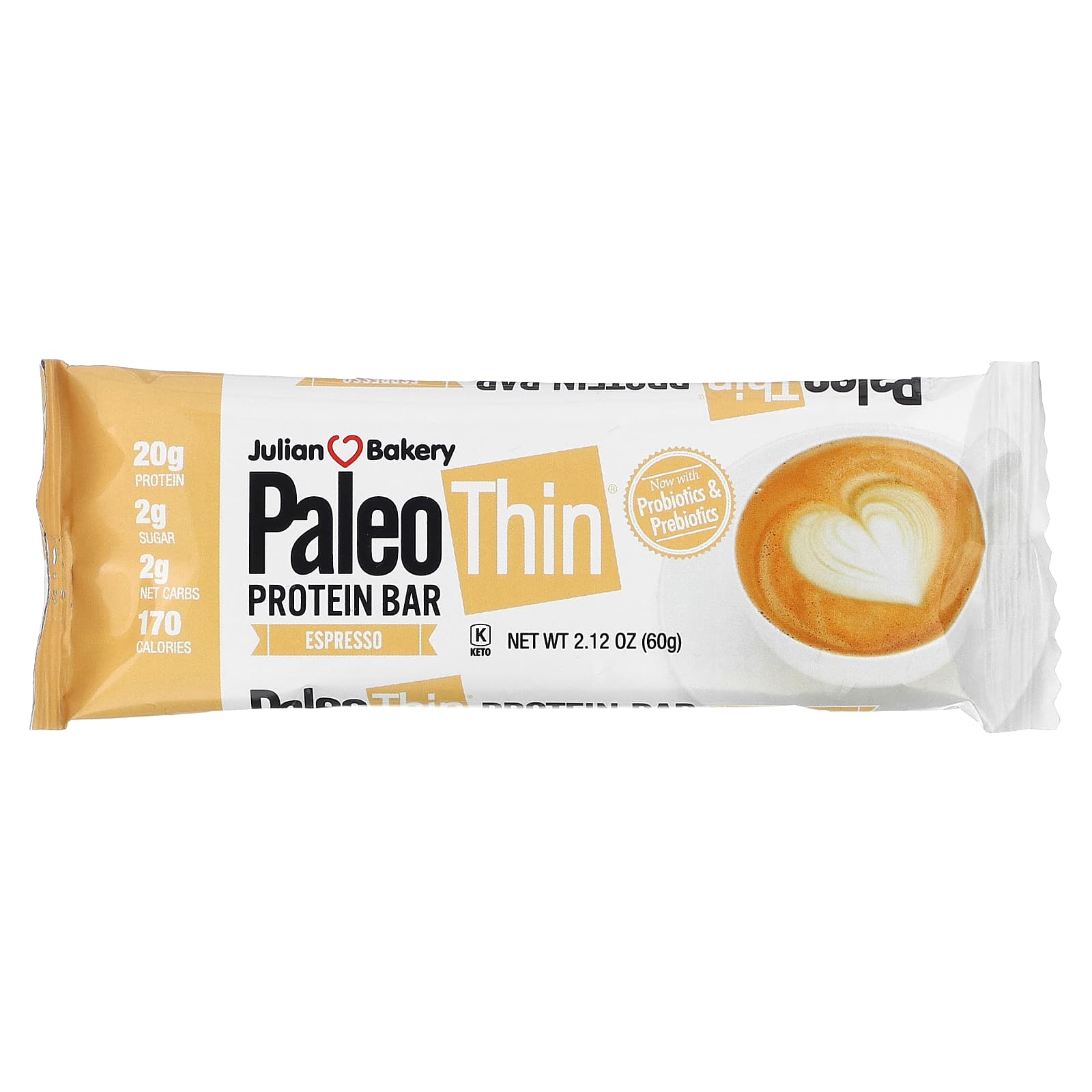 Julian Bakery, Paleo Protein Bar, Espresso, 12 батончиков, по 63,1 г (2,22 унции)