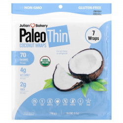 Julian Bakery, PaleoThin, кокосовые обертывания, 7 оберток, 4,4 унции