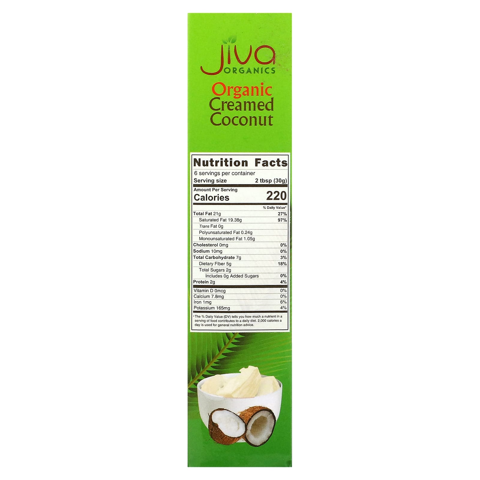 Jiva Organics, органический сухой прессованный концентрат кокосового молока, 200 г (7 унций)