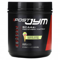 JYM Supplement Science, Post JYM, BCAA + Recovery Matrix, радужный щербет, 600 г (1,3 фунта)