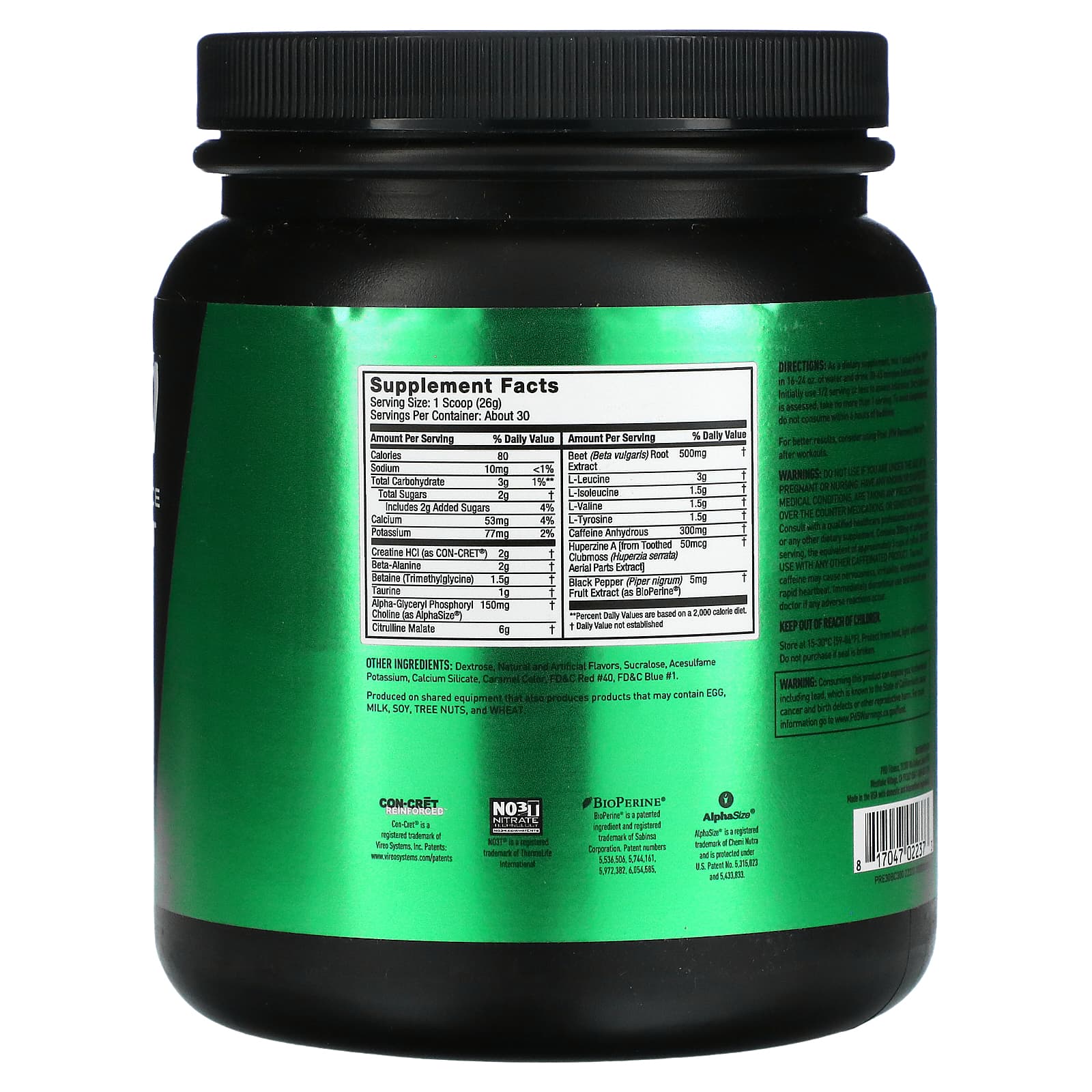 JYM Supplement Science, Pre JYM, высокоэффективное средство перед тренировкой, с вишней, 780 г (1,7 фунта)