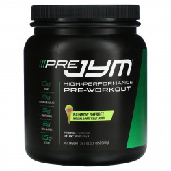 JYM Supplement Science, Pre JYM, высокоэффективный предтренировочный продукт, радужный щербет, 810 г (1,8 фунта)