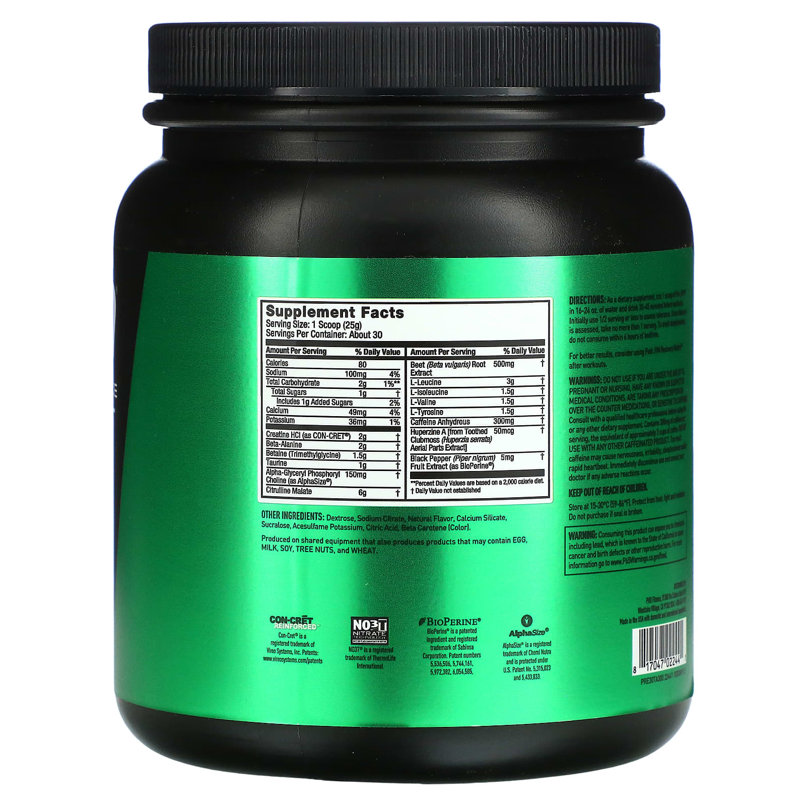 JYM Supplement Science, Pre JYM, высокоэффективный предтренировочный продукт, мандарин, 750 г (1,65 фунта)