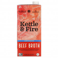 Kettle & Fire, Говяжий бульон, с низким содержанием натрия, 907 г (32 унции)