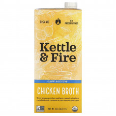 Kettle & Fire, Куриный бульон, с низким содержанием натрия, 907 г (32 унции)