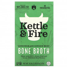 Kettle & Fire, Bone Broth, говядина с лемонграссом и имбирем, 479 г (16,9 унции)