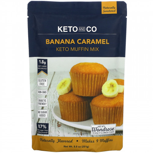 Keto and Co, Keto Muffin Mix, банановая карамель, 251 г (8,8 унции)