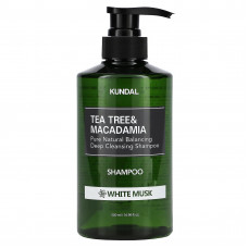 Kundal, Tea Tree & Macadamia, шампунь, белый мускус, 500 мл (16,9 жидк. Унции)