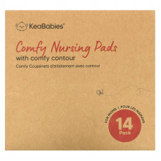 KeaBabies, Comfy подушечки для кормления с комфортным контуром, мягкие белые, 14 шт. В упаковке