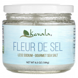 Kevala, Fleur De Sel, меньше натрия, изысканная морская соль, 184 г (6,5 унции)