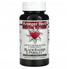 Kroeger Herb Co, Черная редька и петрушка, 100 вегетарианских капсул