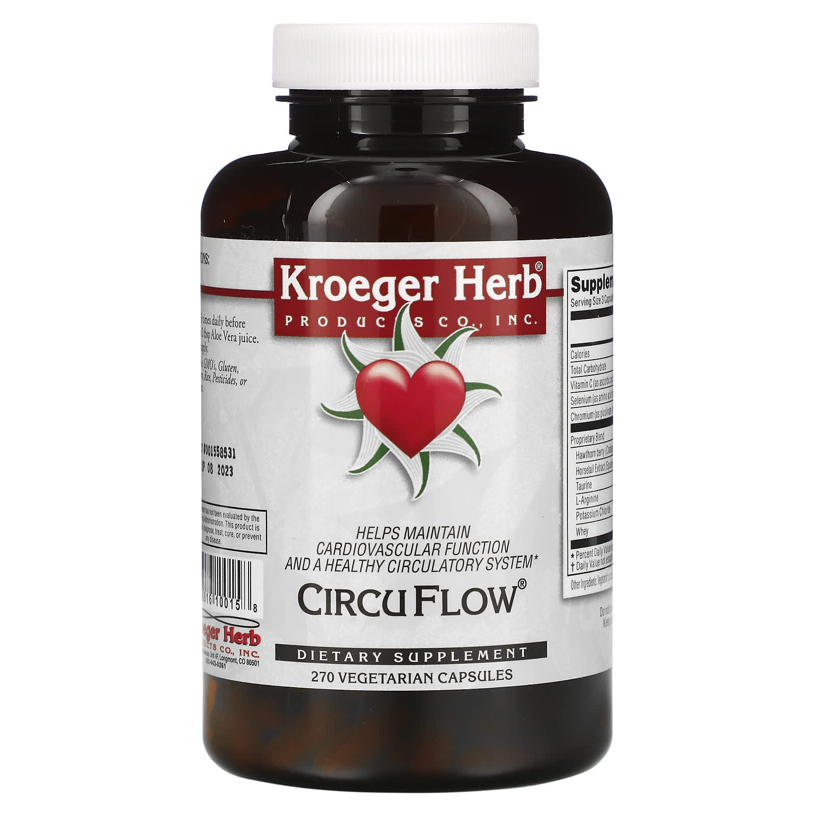 Kroeger Herb Co, CircuFlow, 270 вегетарианских капсул