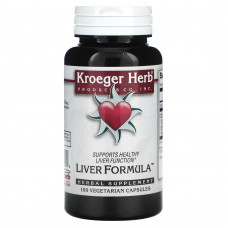 Kroeger Herb Co, Liver Formula, 100 вегетарианских капсул
