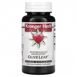 Kroeger Herb Co, Листья оливкового дерева, 100 вегетарианских капсул