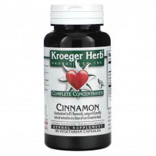 Kroeger Herb Co, Полные концентраты, корица, 90 вегетарианских капсул