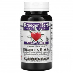 Kroeger Herb Co, Adaptogen, родиола розовая, 90 вегетарианских капсул