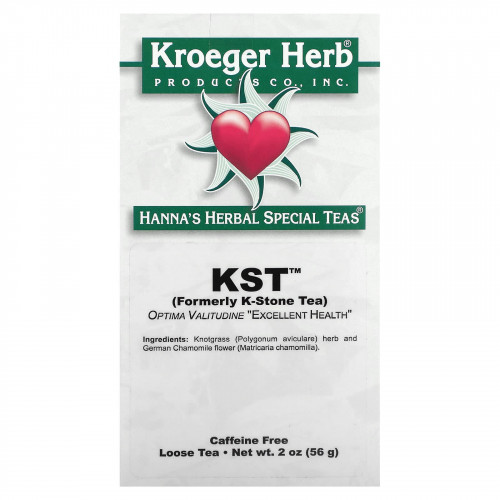 Kroeger Herb Co, Hanna's Herbal Special Tea, KST, без кофеина, 56 г (2 унции)