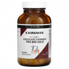 Kirkman Labs, Детские жевательные таблетки Pro-Bio Gold, шоколад, 90 таблеток