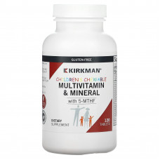 Kirkman Labs, мультивитамины и минералы для детей с 5-МТГФ в таблетках, 120 таблеток
