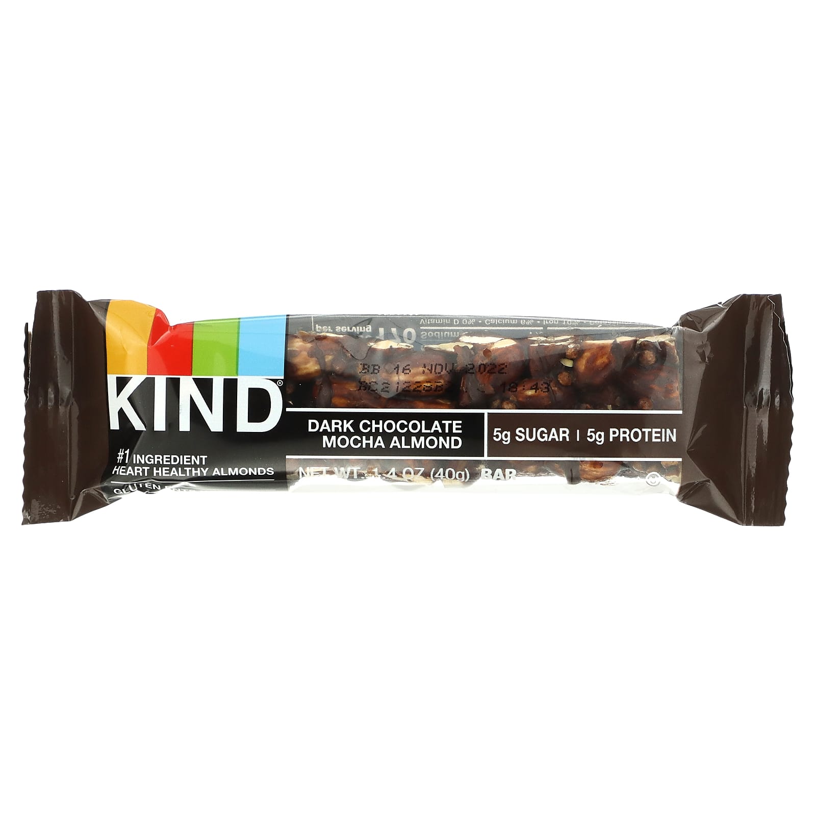 KIND Bars, Nuts & Spices, с темным шоколадом, мокко и миндалем, 12 батончиков, 40 г (1,4 унции) каждый