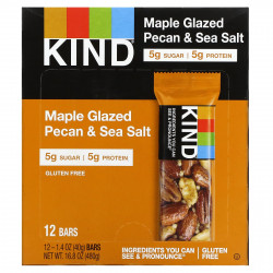KIND Bars, Nuts & Spices, пекан с кленовой глазурью и морская соль, 12 батончиков по 40 г (1,4 унции)
