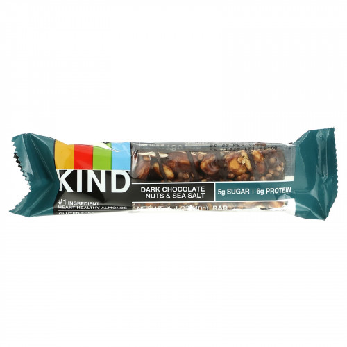 KIND Bars, Nuts & Spices, батончики из темного шоколада с орехами и морской солью, 12 батончиков по 40 г
