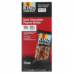 KIND Bars, Energy, арахисовая паста из темного шоколада, 12 батончиков, 60 г (2,1 унции)