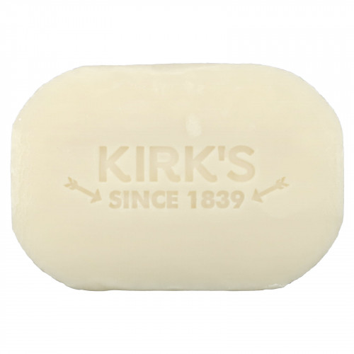 Kirks, Нежное кастильское мыло с кокосовым маслом премиального качества, без отдушек, 3 шт. По 113 г (4 унции)