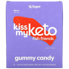 Kiss My Keto, Жевательные конфеты Fish Friends, ягодные, 6 пакетиков по 50 г (1,76 унции)