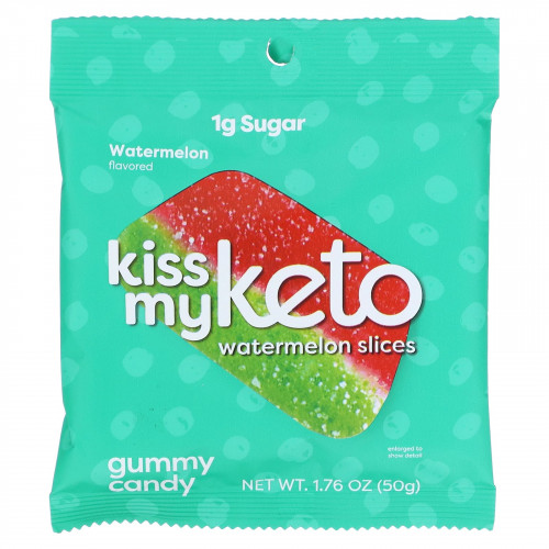 Kiss My Keto, Gummy Candy, ломтики арбуза, 6 пакетиков по 50 г (1,76 унции)