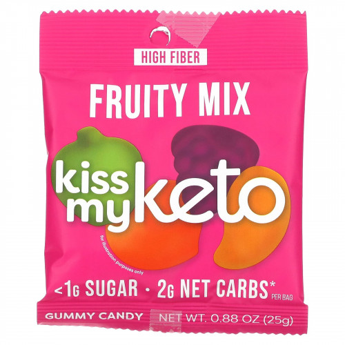 Kiss My Keto, Жевательные конфеты, фруктовая смесь, 8 пакетиков по 25 г (0,88 унции)