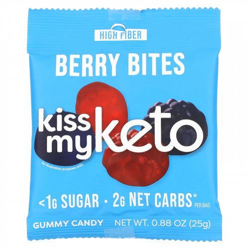 Kiss My Keto, Жевательные конфеты, кусочки ягод, 8 пакетиков по 25 г (0,88 унции)