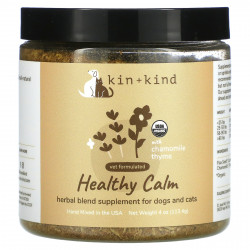 Kin+Kind, Healthy Calm, травяная добавка для собак и кошек, с ромашкой и чабрецом, 113,4 г (4 унции)